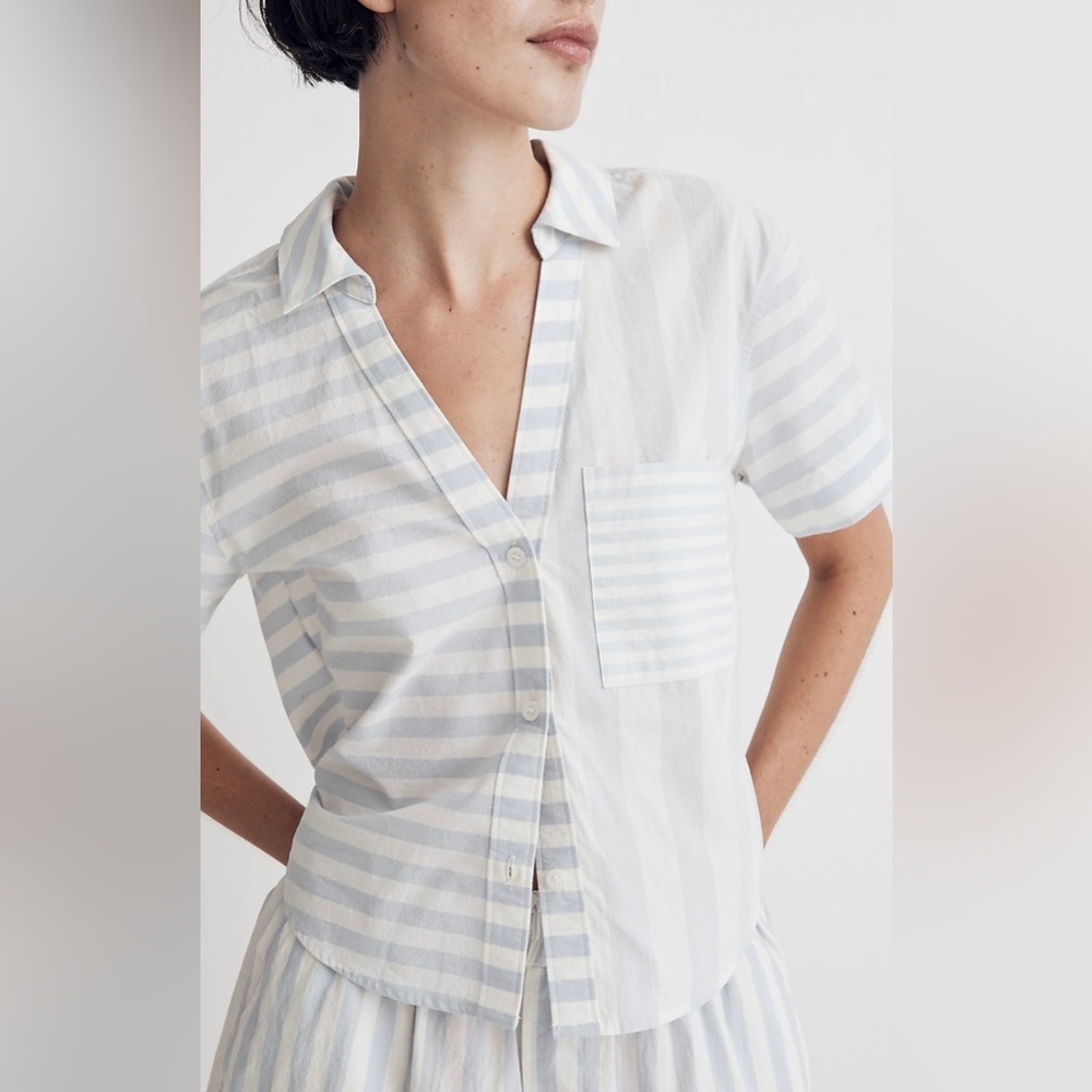 Madewell Y-neck button-up shirt, size s